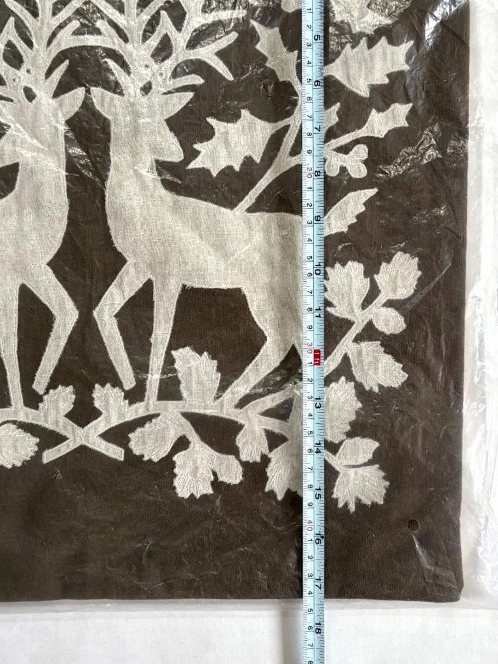 West Elm NWT Hand Embroidered Deer Silhouette Pillow Cover 18